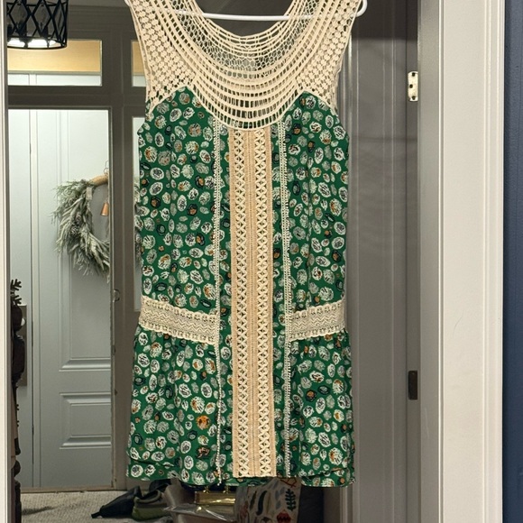 ABS Allen Schwartz Green Floral Mini Dress - Picture 10 of 11